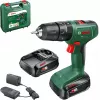Bosch EasyImpact 18V-40 smūginis gręžtuvas su akumuliatoriais, 18 V, 32 Nm, 13 mm griebtuvas, 2 greičiai, 2 akumuliatoriai, kroviklis, dėklas