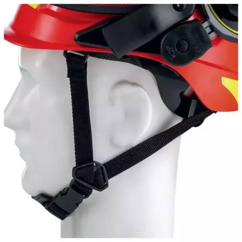 Apsauginis šalmas su veido skydu ir klausos apsauga Uvex 9774238 iš HDPE raudonas/geltonas