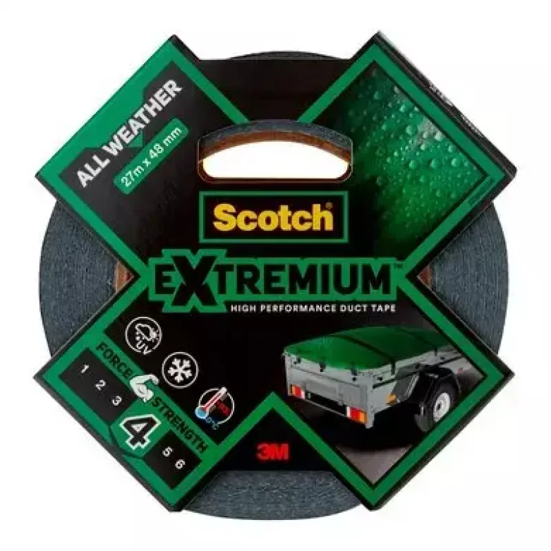 3M Extremium Tape pilka 27,4 m rišimui ir remontui, vandeniui atspari juosta