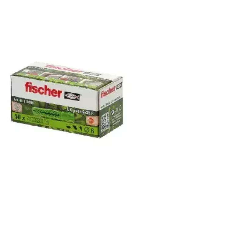 Kaištis sieninis Fischer Universal UX GREEN 6 x 35 R (40 vnt.)