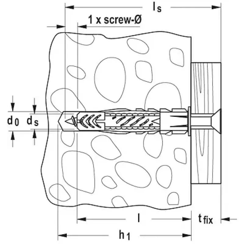 Universalus kaištis Fischer UX GREEN 10 x 60 R