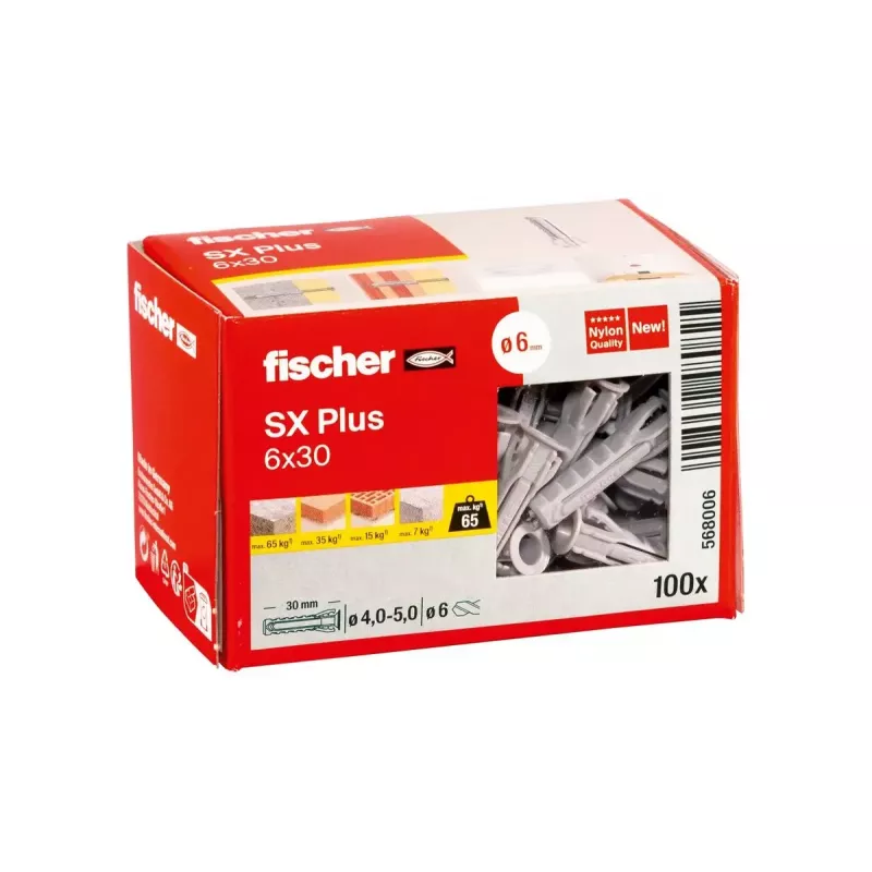 Fischer 568006 30 mm Nylon 6 mm 100 vnt plėtimosi kaištis
