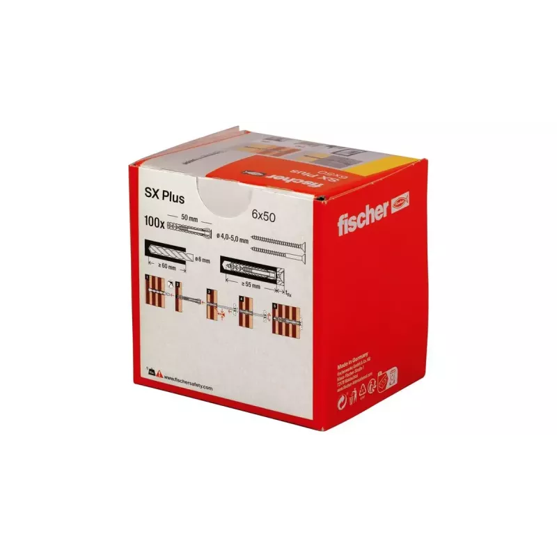 Fischer 568106 plėtimosi kaištis nailoninis 6 mm x 50 mm, 100 vnt. dėžutėje