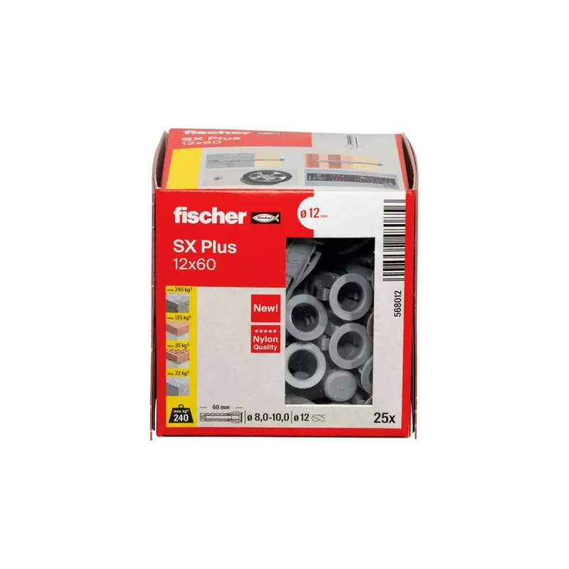 Inkarinis kaištis Fischer 568012 60 mm Nailonas 25 vnt.