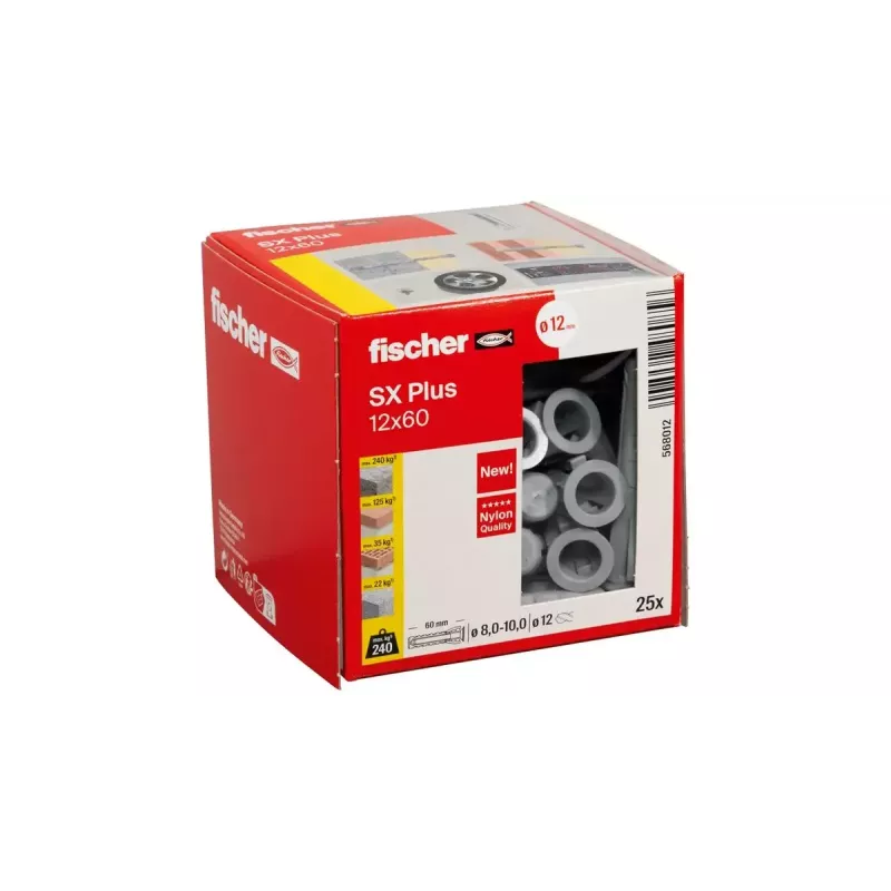 Inkarinis kaištis Fischer 568012 60 mm Nailonas 25 vnt.