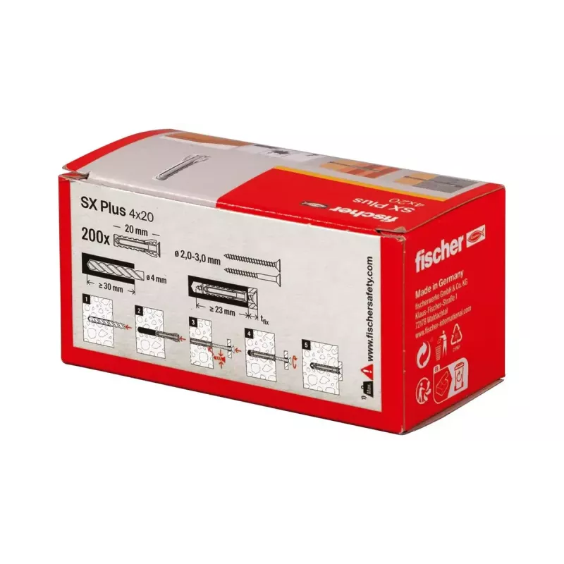 Fischer 568004 plėtimosi kaištis nailoninis 4x20 mm 200 vnt.