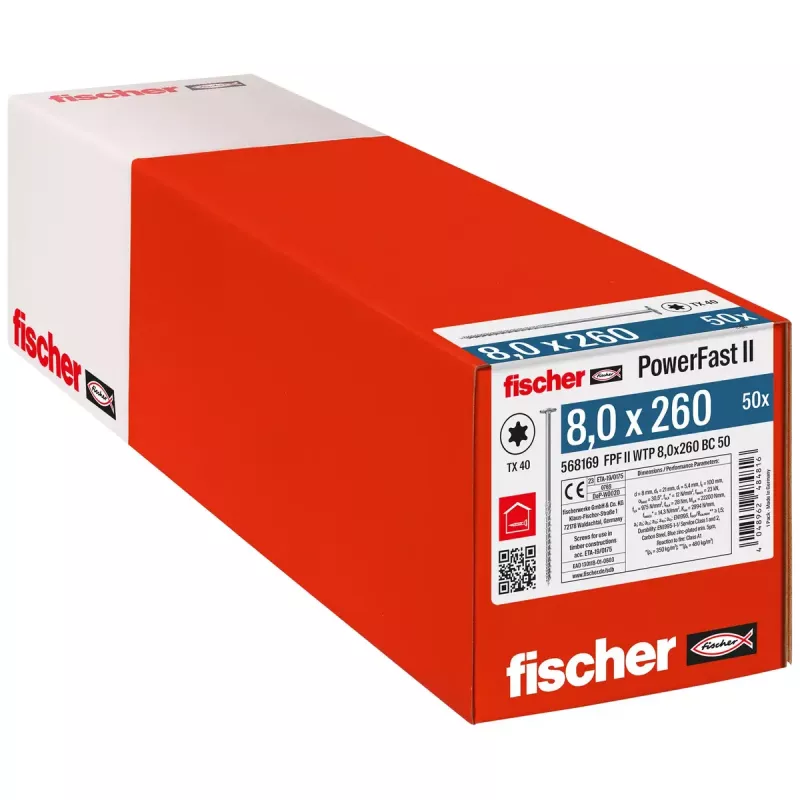 Fischer PowerFast FPF II-WTP BC varžtas su flanšine galvute 50 vnt. (568169)