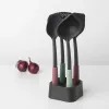 Virtuvės įrankių rinkinys Brabantia Tasty+ 5 vnt. (juoda, žalia, raudona) atsparus karščiui iki 220°C