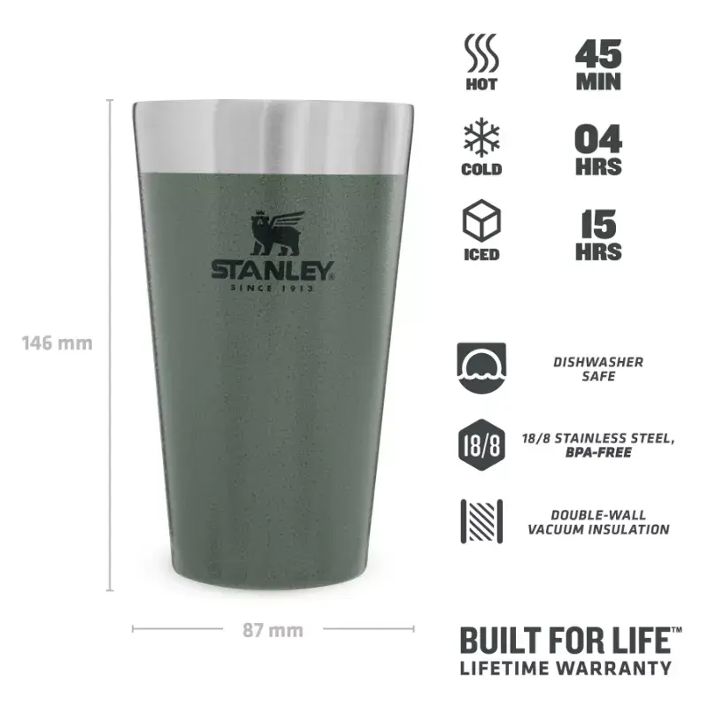 Termo puodelis STANLEY Stacking Tumbler 0,47 L žalias