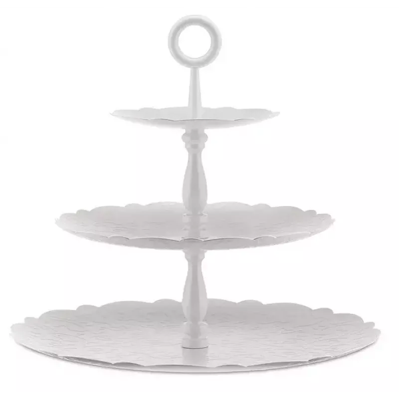 Alessi Dressed MW52/3 apvalus trijų pakopų stovas tortams iš nerūdijančio plieno 350 mm