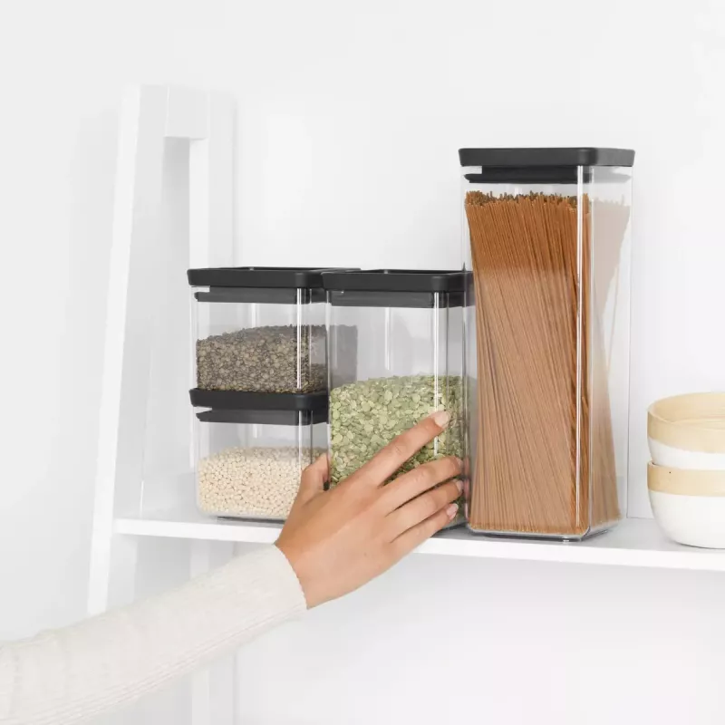 Brabantia Tasty+ kvadratinis plastikinis indas, 4 vnt.