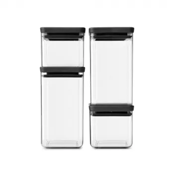 Brabantia Tasty+ kvadratinis plastikinis indas, 4 vnt.