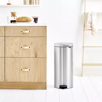 Pedalinis šiukšlių kibiras Brabantia newIcon Round, šlifuotas plienas, 30 l, 30 cm