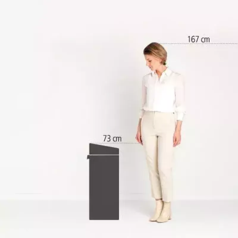 Brabantia Touch Bin Oval Steel 100680 dviejų skyrių šiukšliadėžė 23+10 l