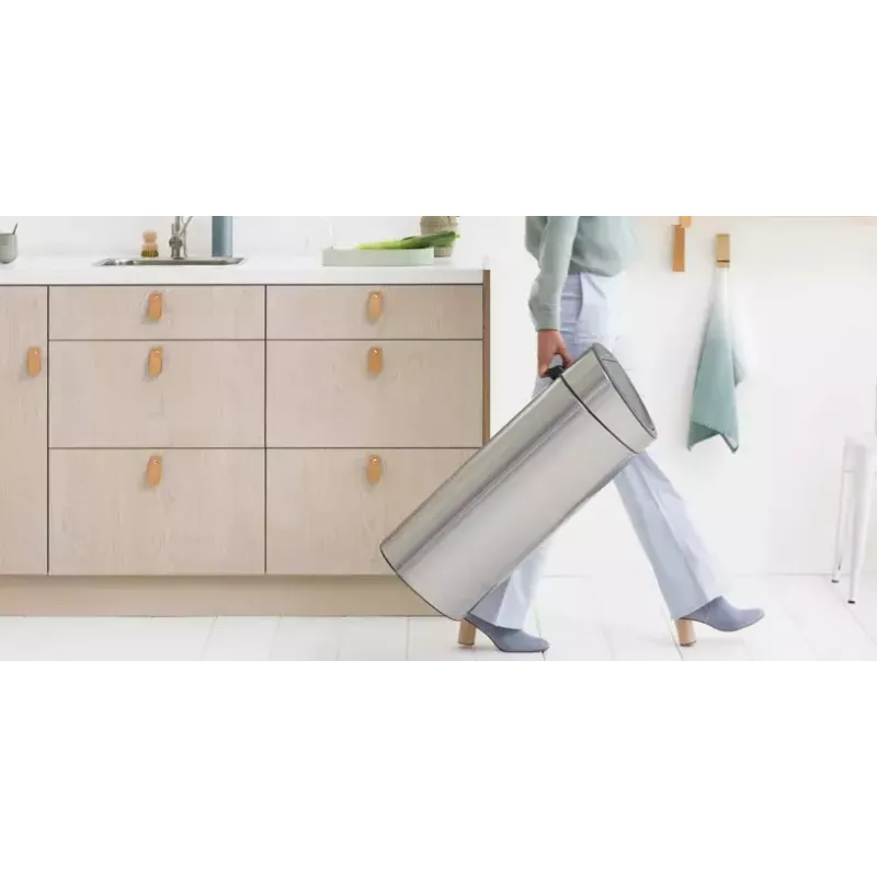 Brabantia Touch Bin Oval Steel 100680 dviejų skyrių šiukšliadėžė 23+10 l