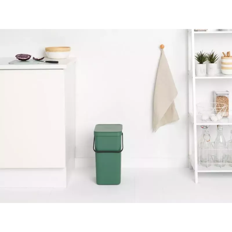 Brabantia 129827 16L stačiakampė plastikinė šiukšliadėžė žalia