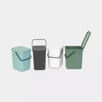 Brabantia 129940 25L stačiakampė plastikinė šiukšliadėžė pilka