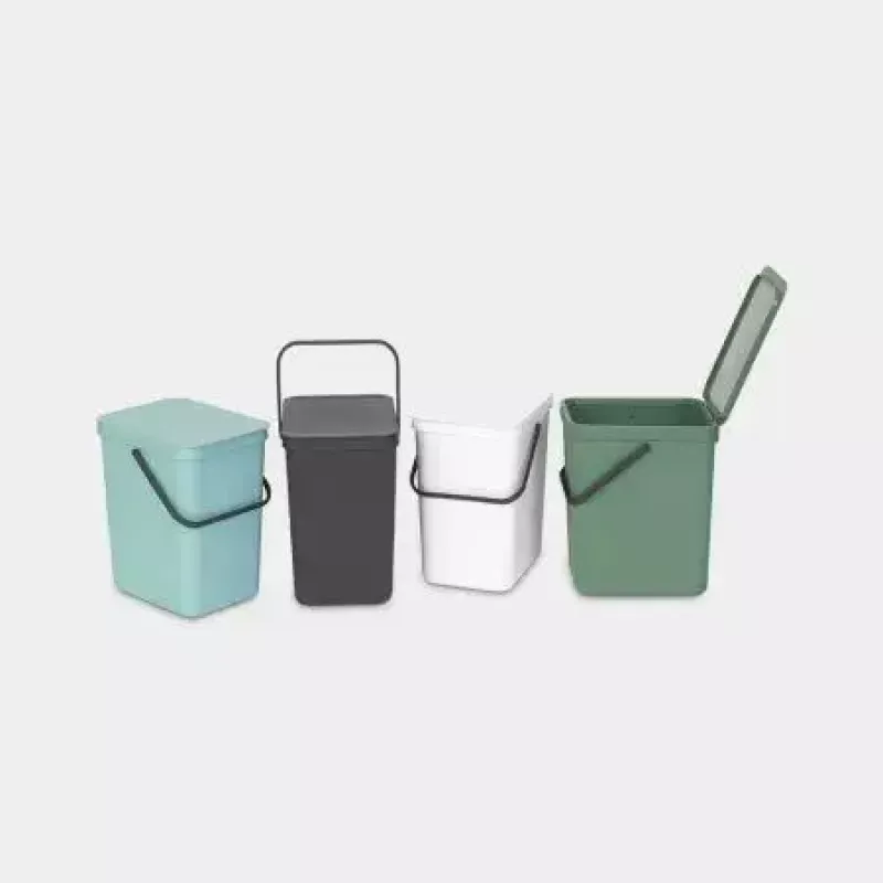 Brabantia 129940 25L stačiakampė plastikinė šiukšliadėžė pilka