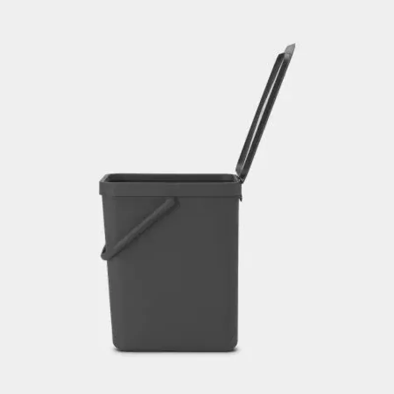 Brabantia 129940 25L stačiakampė plastikinė šiukšliadėžė pilka