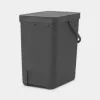 Brabantia 129940 25L stačiakampė plastikinė šiukšliadėžė pilka