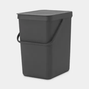 Brabantia 129940 25L stačiakampė plastikinė šiukšliadėžė pilka