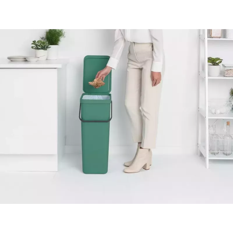 Brabantia Sort & Go 40 L stačiakampė žalia šiukšliadėžė rūšiavimui