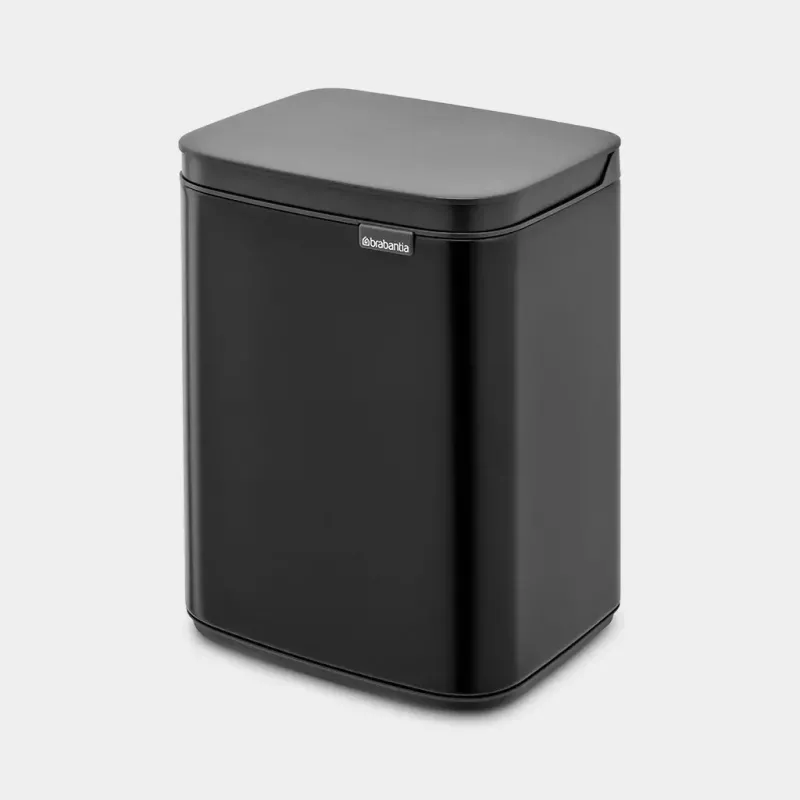 Šiukšlių dėžė Brabantia Bo 4 L stačiakampė, plieninis korpusas, juoda, 200×172×272 mm