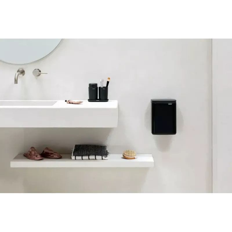 Šiukšlių dėžė Brabantia Bo 4 L stačiakampė, plieninis korpusas, juoda, 200×172×272 mm