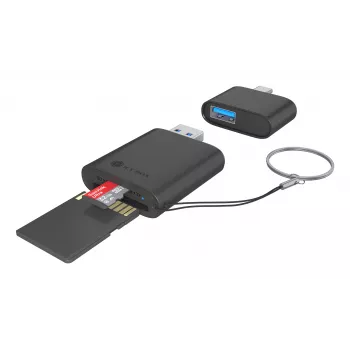 ICY BOX IB-CR204-CU3 2-in-1 kortelių skaitytuvas su USB Type-A ir USB Type-C sąsaja