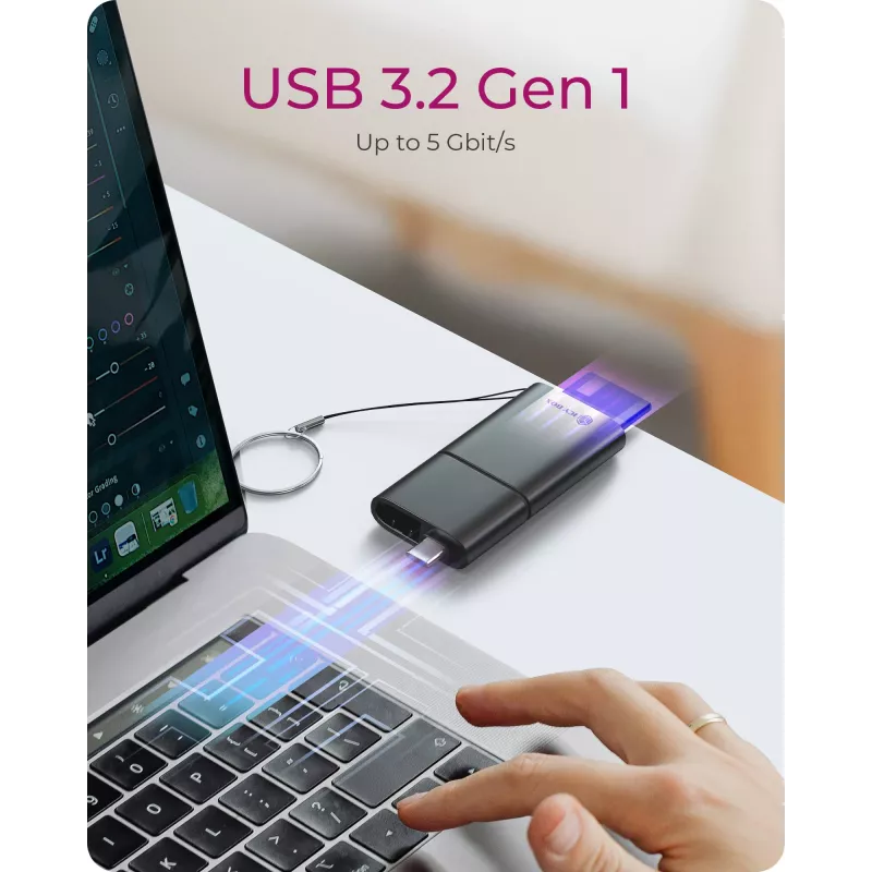 ICY BOX IB-CR204-CU3 2-in-1 kortelių skaitytuvas su USB Type-A ir USB Type-C sąsaja