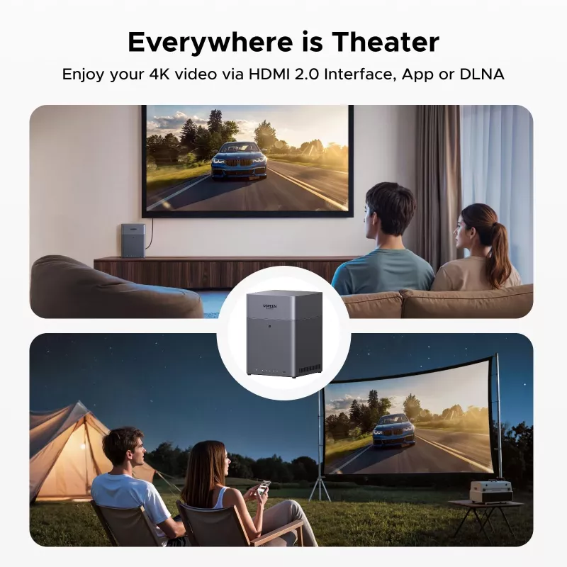 UGREEN NAS DH4300 Plus 4 skyriai 120TB su 2.5GbE ir USB-C