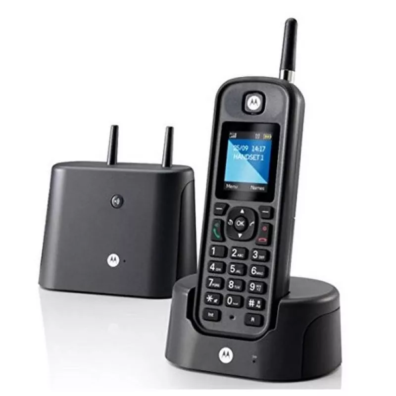 DECT belaidis telefonas Motorola O201 su skambučio numerio atpažinimu, juodas
