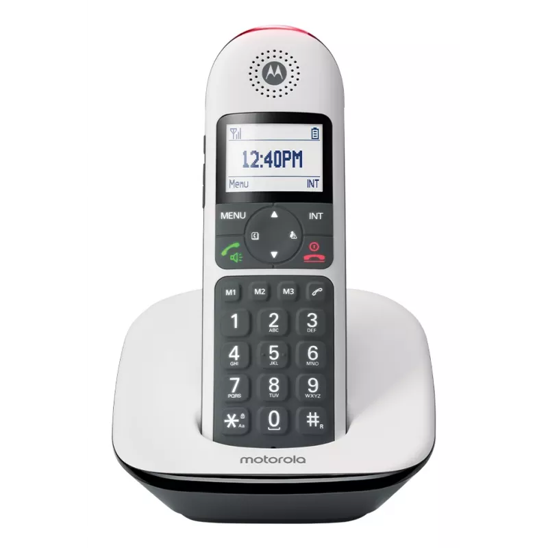 Motorola CD5001 belaidis DECT telefonas su stambiais mygtukais, baltas