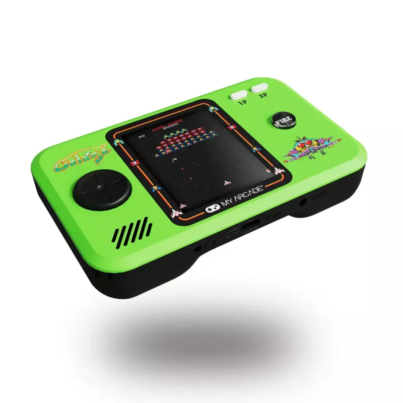 Nešiojama žaidimų konsolė My Arcade GALAGA Pocket Player Pro – 2,75 colio (6,98 cm) ekranas, D-padas, 3,5 mm, USB/AA baterijos