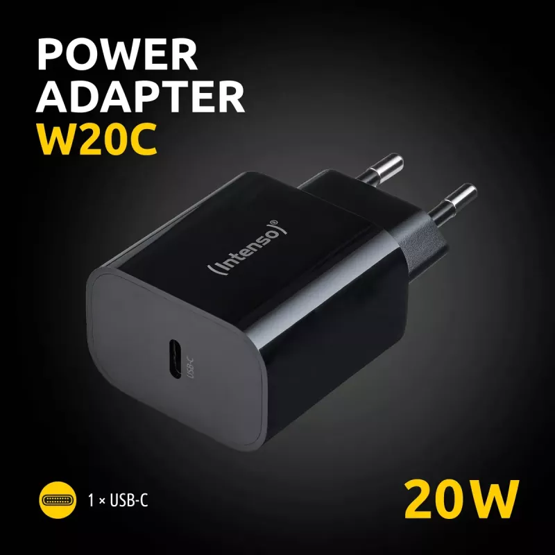 Maitinimo adapteris Intenso W20C 20 W USB-C juodas