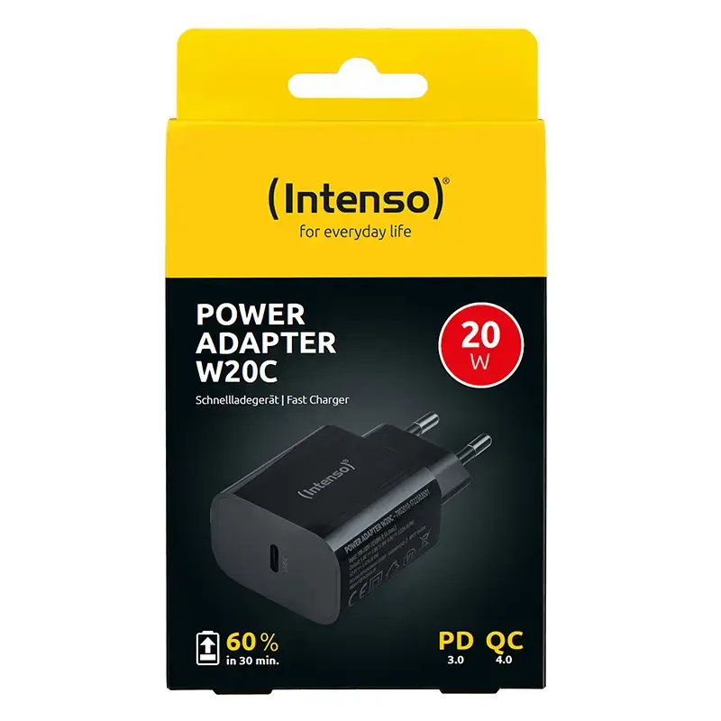 Maitinimo adapteris Intenso W20C 20 W USB-C juodas