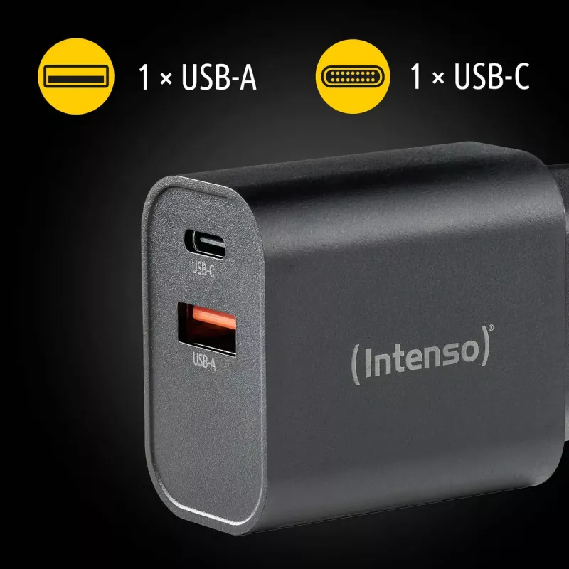 Maitinimo adapteris Intenso W30AC 30 W USB-A USB-C juodas