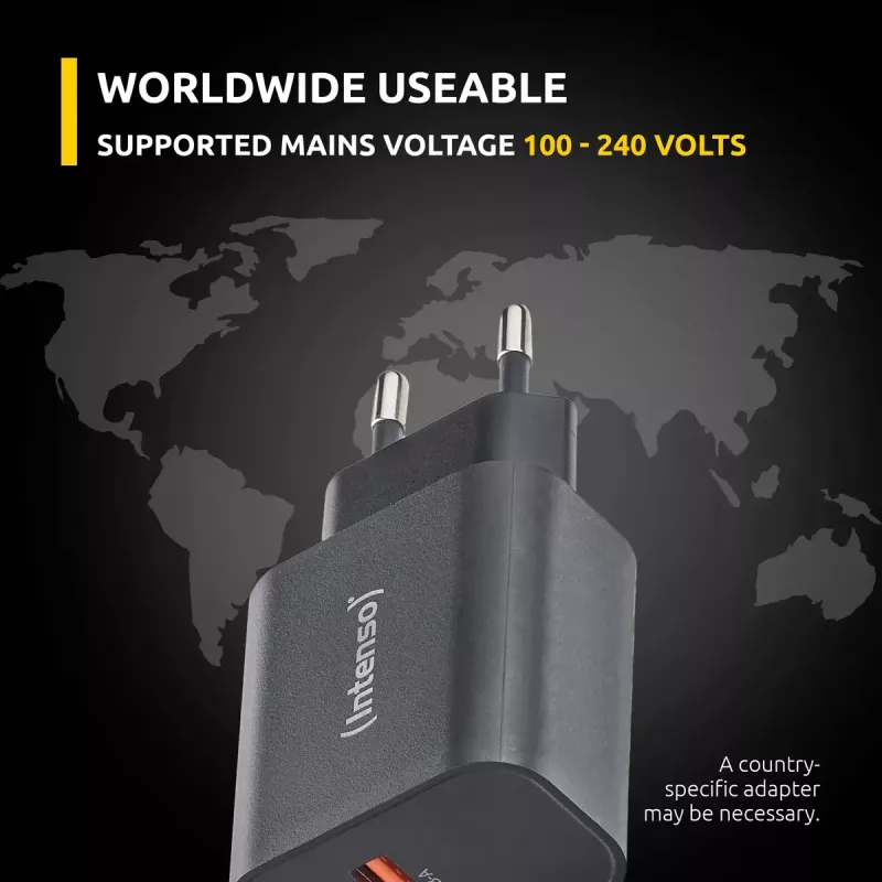 Maitinimo adapteris Intenso W30AC 30 W USB-A USB-C juodas