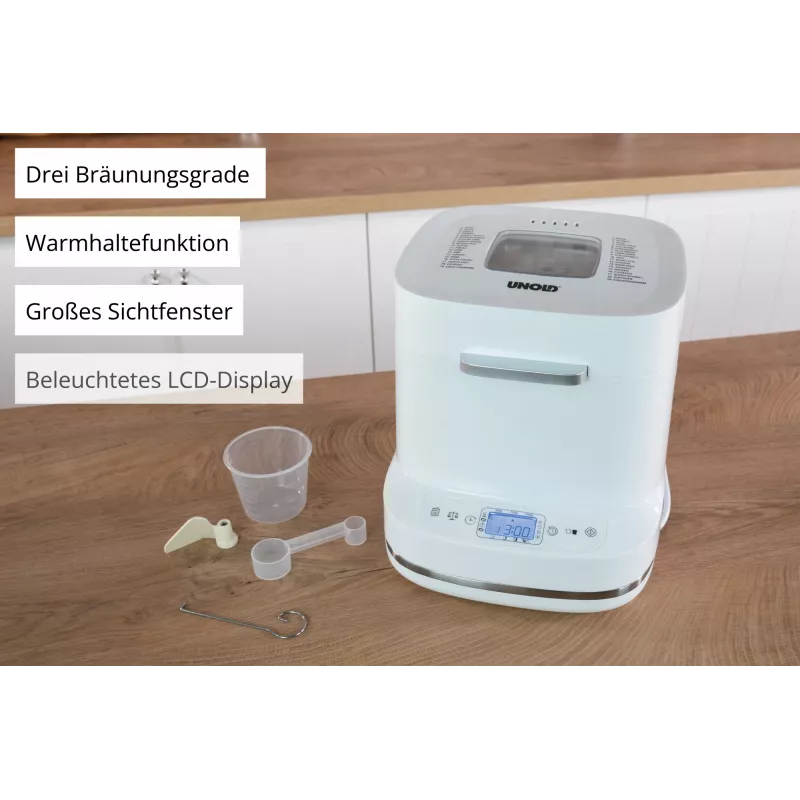 Duonkepė Unold Esge Backmeister Bernd 68120 — 550 W, 1 kg, balta, plastikinis korpusas