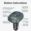 Automobilinis įkroviklis Vention 3-Port USB (USB-C + 2× USB-A) 30W/18W/5W juodas