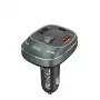 Automobilinis įkroviklis Vention 3-Port USB (USB-C + 2× USB-A) 30W/18W/5W juodas