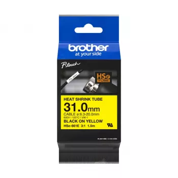 Juosta spausdintuvui Brother HSe-661E juoda ant geltonos 31 mm x 1,5 m