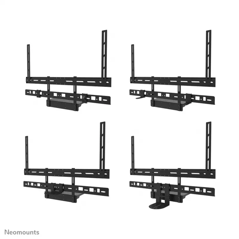 Neomounts AV60-500BL Lentyna vaizdo juostai ir nešiojamam kompiuteriui, 43–110 colių ekranams, VESA iki 600x400, maks. apkrova 8 kg, plotis 900 mm
