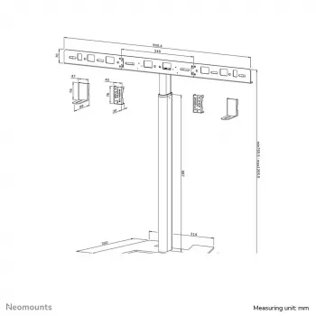 Neomounts AV80-500BL grindinis stovas vaizdo juostoms - VESA - max 10 kg - universalus