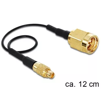 Koaksialinis adapterio kabelis DeLOCK 88471 0,12 m MMCX SMA juodas auksinis