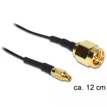 Koaksialinis adapterio kabelis DeLOCK 88471 0,12 m MMCX SMA juodas auksinis