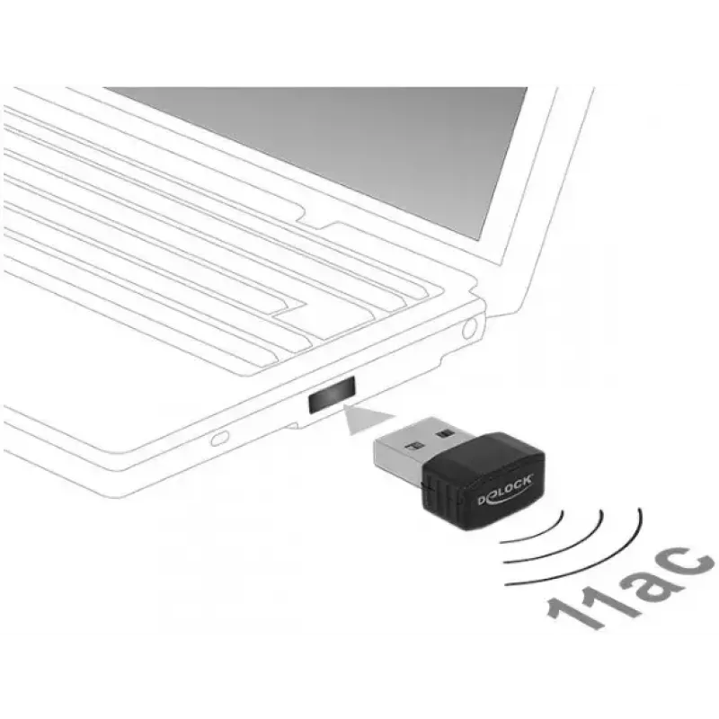 Tinklo adapteris DeLOCK 12461 WLAN 433 Mbit/s