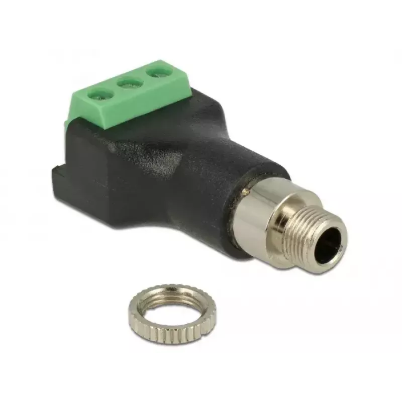 Adapteris 3,5 mm stereo lizdas į 3 kontaktų gnybtų bloką DeLOCK 65878