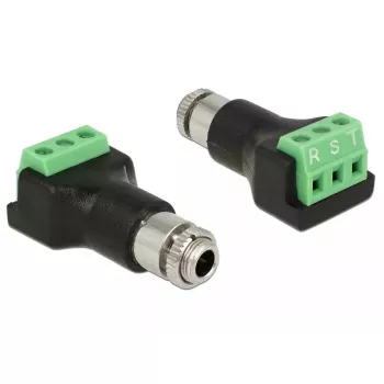 Adapteris 3,5 mm stereo lizdas į 3 kontaktų gnybtų bloką DeLOCK 65878