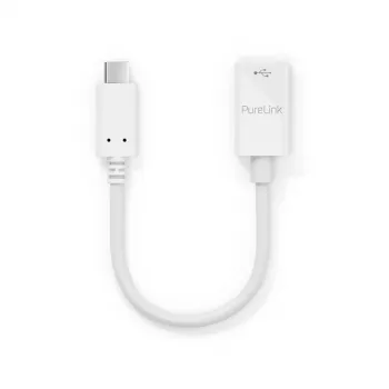 USB kabelis PureLink IS230 0,1 m USB C (vyriškas) į USB A (moteriškas) baltas